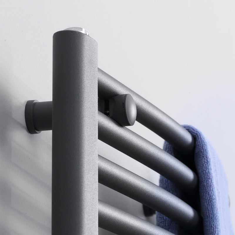 Straight Heated Towel Rail, Hydronic Bathroom Ladder Radiator Towel Warmer For Central Heating 600mm x 1200mm, Grey