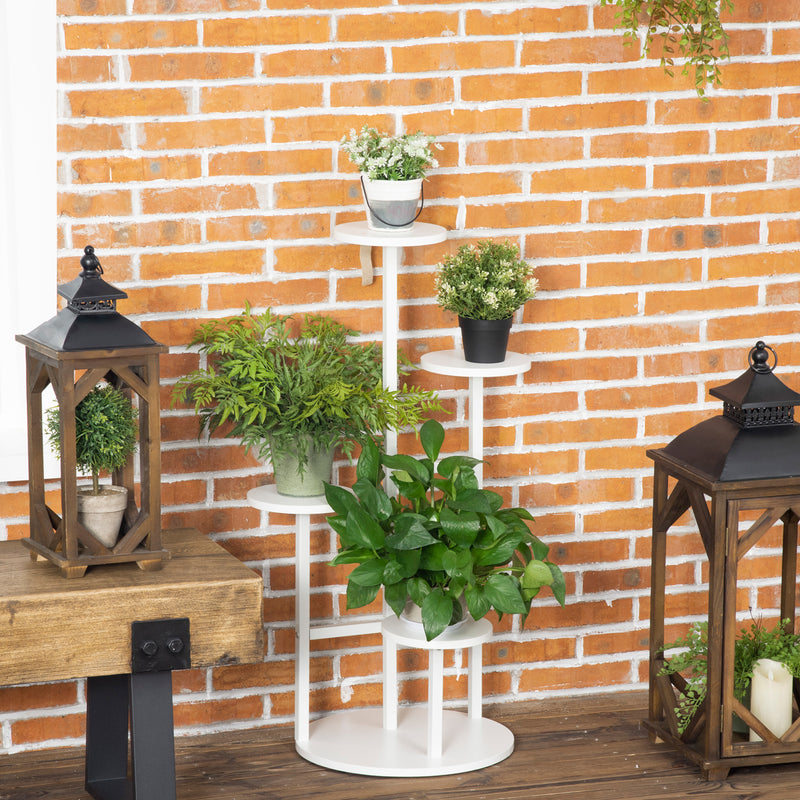 5 Tiered Plant Stand, Corner Plant Shelf, Multiple Flower Pot Holder Storage Organizer w/ Anti-tip Strap for Indoor Outdoor Porch Balcony