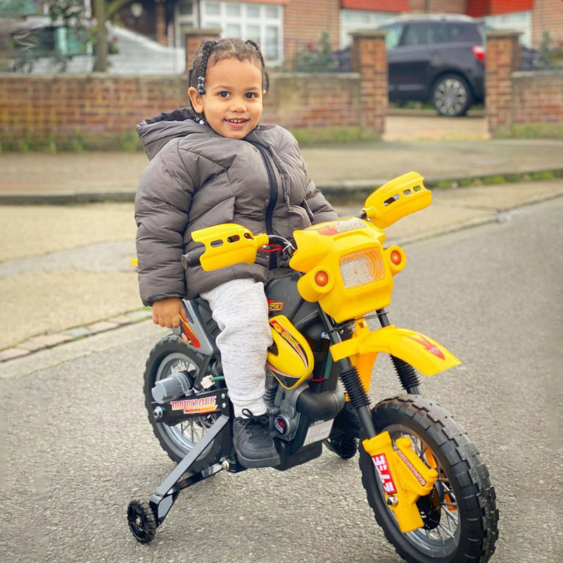 Kids Electric Motorbike Child Ride on Motorcycle 6V Battery Scooter (Yellow)