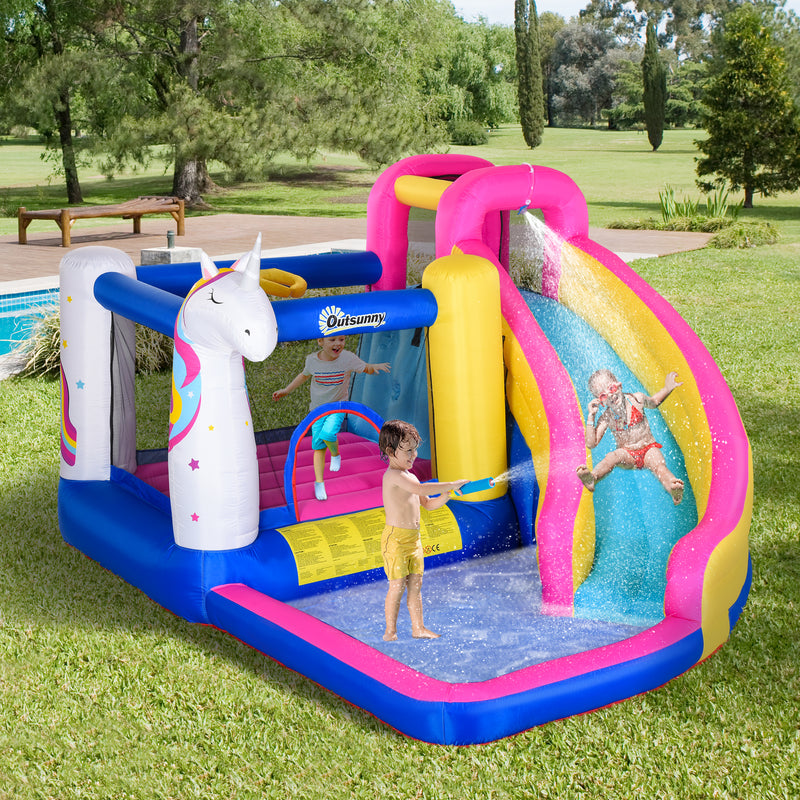 5 in 1 Bouncy Castle for Children with Blower for 3-8 Years Old Kids