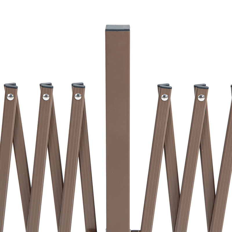 Expanding Trellis Fence Freestanding Movable Fence Foldable Garden Screen Panel Aluminium, 405cm x 103.5cm, Dark Brown