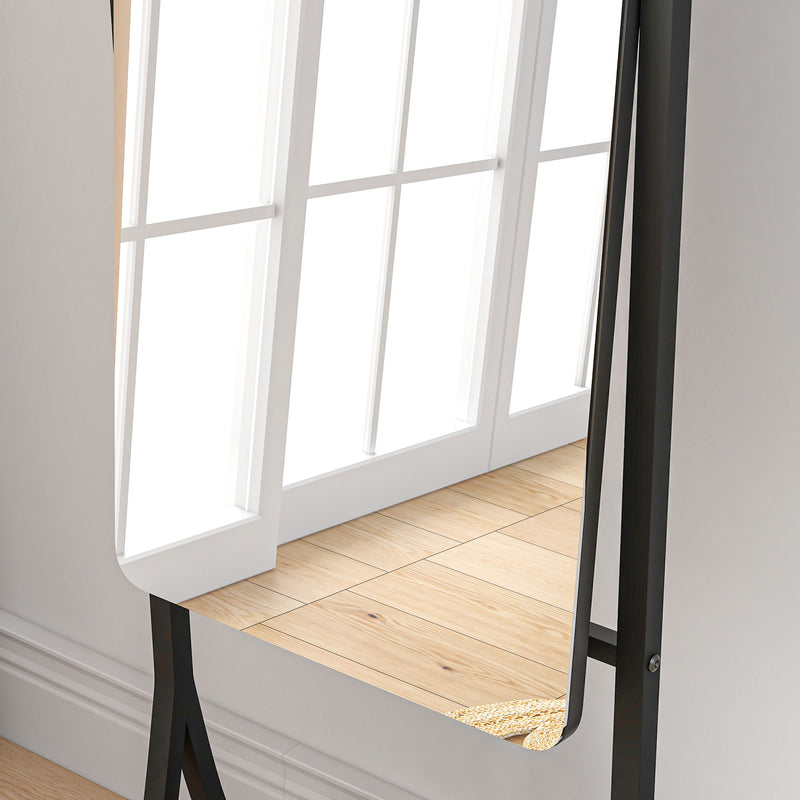 Free Standing Dressing Mirror, Full Length Mirror with Adjustable Angle, Storage Shelf for Living Room, Bedroom, Hallway