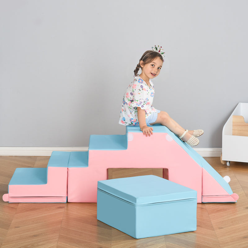 Soft Play Set Kids 2-piece Baby Foam Climber Climbing Indoor Block Toys Gross Motor Development for Toddlers 1-3 Years