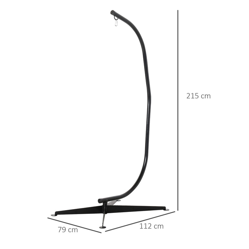 Hanging Hammock Stand Hammock Chair Stand C Stand Steel Heavy Duty Stand for Air Porch Swing Chair Indoor Outdoor (Only Construction)