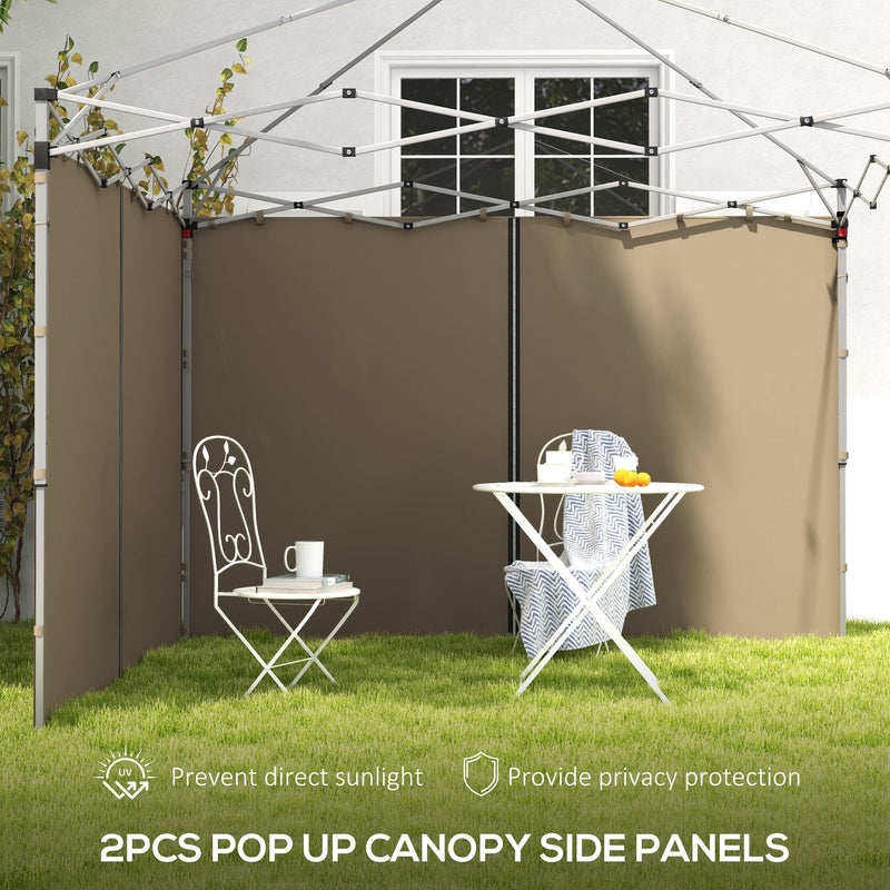 Gazebo Side Panels, 2 Pack Sides Replacement, for 3x3(m) or 3x6m Pop Up Gazebo, with Zipped Doors, Beige