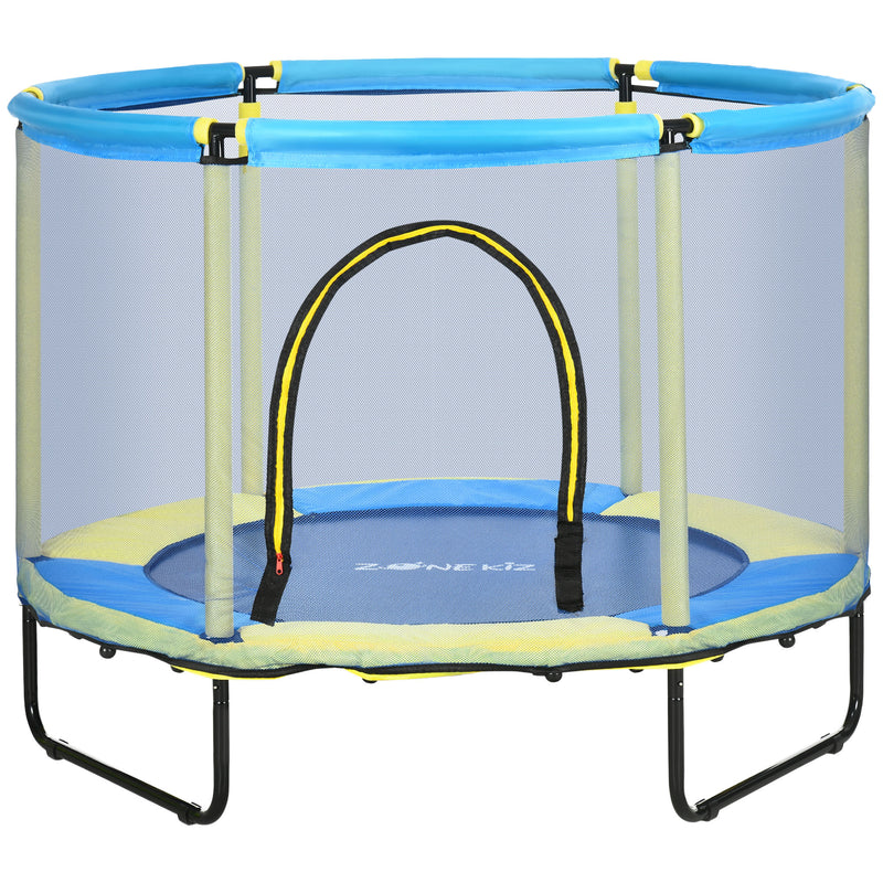 140 cm Kids Trampoline Indoor Bouncer Jumper with Security Enclosure Net, Bungee Gym for Children 1-6 Years Old, Blue