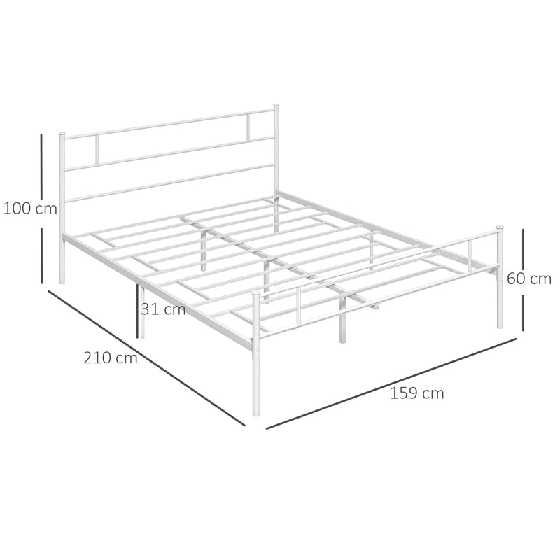 Bedzy Basics King Metal Bed Frame White
