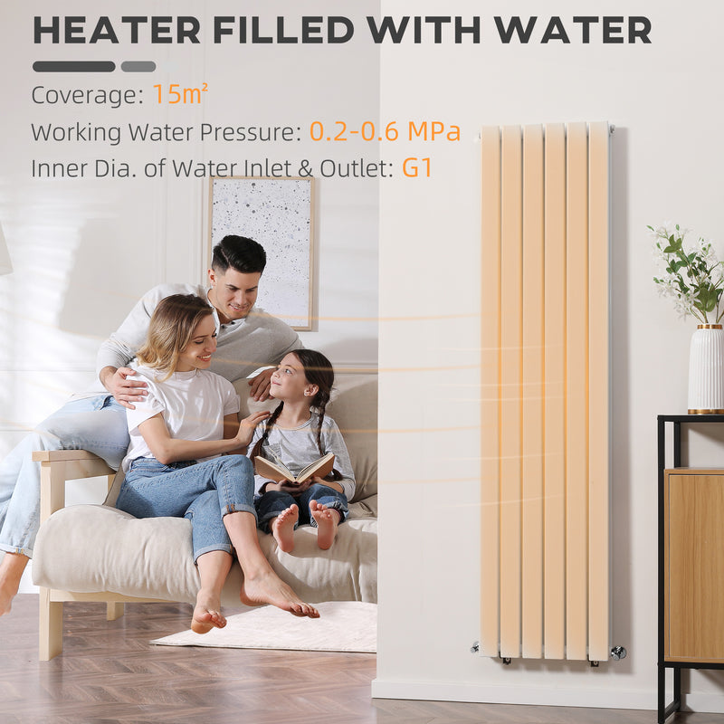 Wall-mounted Heater Water-filled Heat , Centralised Space Heater, Horizontal Designer Radiators, for Bedroom Home Office, White