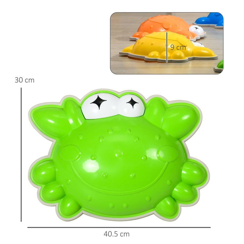 9PCs Kids Stepping Stones with TPE Anti-slip Edge, Crab-shaped Balance River Stones, Obstacle Courses, Stackable