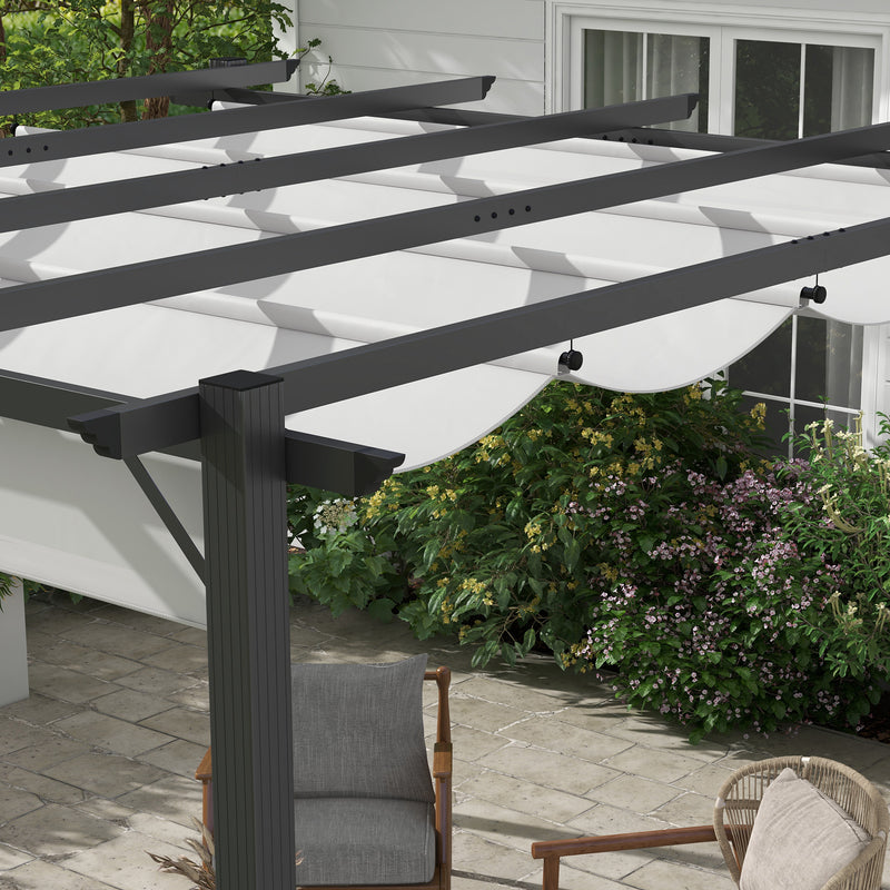 3 x 3(m) Aluminium Pergola Canopy Gazebo Awning Outdoor Garden Sun Shade Shelter Marquee Party BBQ, Light Grey