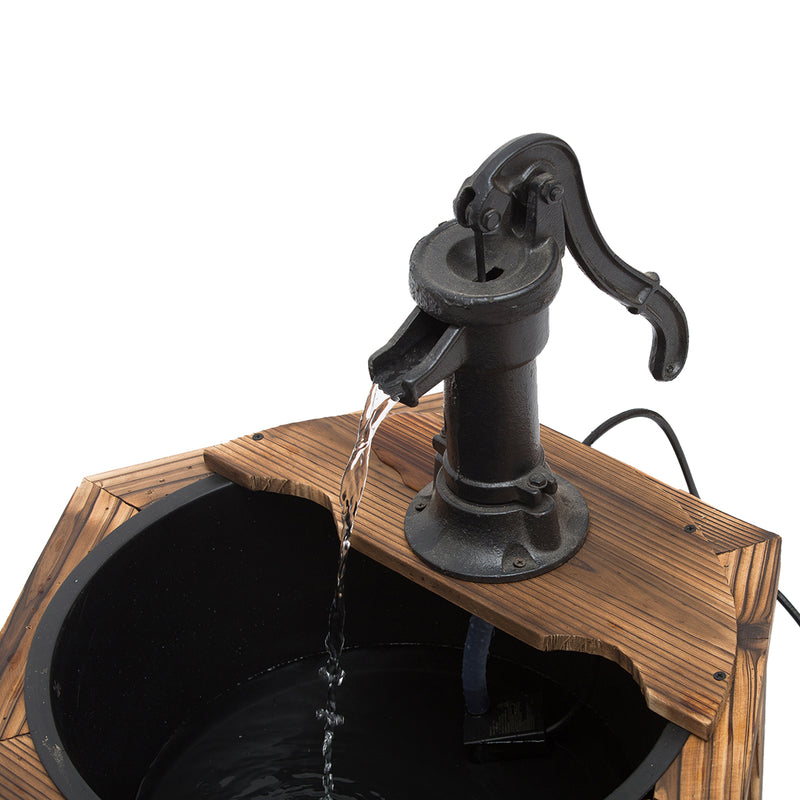 Wooden Electric Water Fountain Garden Ornament Oasis 220V