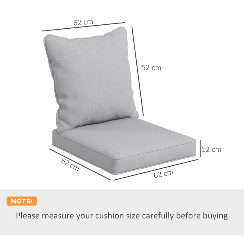 1-Piece Back and Seat Cushion Pillow Replacement, Patio Chair Cushion Set for Indoor Outdoor, Light Grey