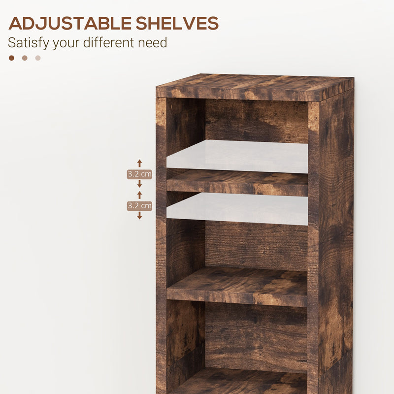 CD Media Display Shelf Unit Tower Rack with Adjustable Shelves, Set of 2