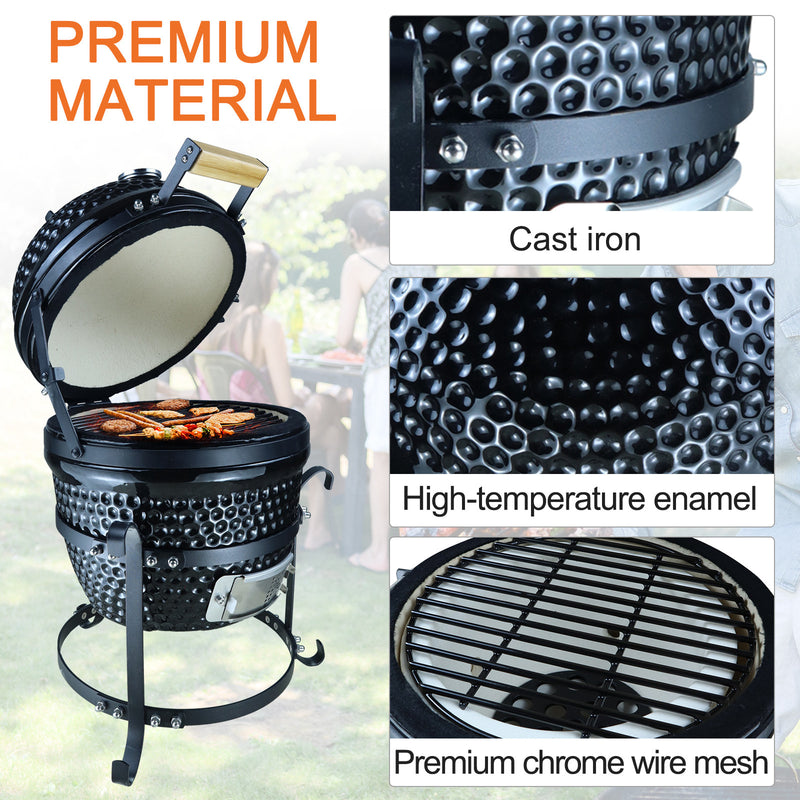 Charcoal Grill Ceramic Kamado BBQ Grill Smoker Oven Japanese Egg Barbecue