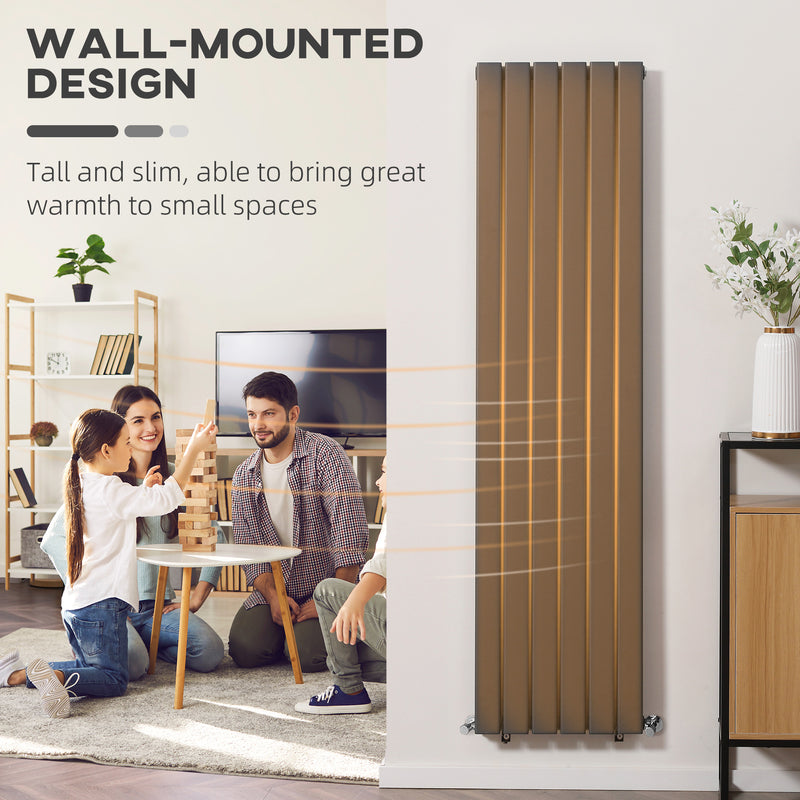 Wall-mounted Heater Water-filled Heat, Centralised Space Heater, Horizontal Designer Radiators, for Bedroom Home Office, Grey