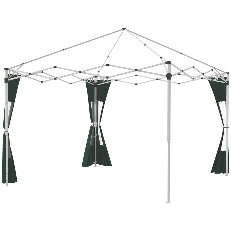 Gazebo Side Panels, 2 Pack Sides Replacement, for 3x3(m) or 3x6m Pop Up Gazebo, with Doors and Windows, Green