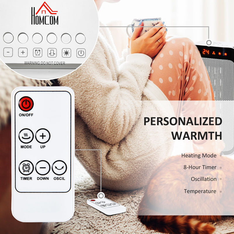 Ceramic Space Heater Oscillating Portable Tower Heater w/ Three Heating Mode, Programmable Timer, Over Heating & Tip-over Switch Protection