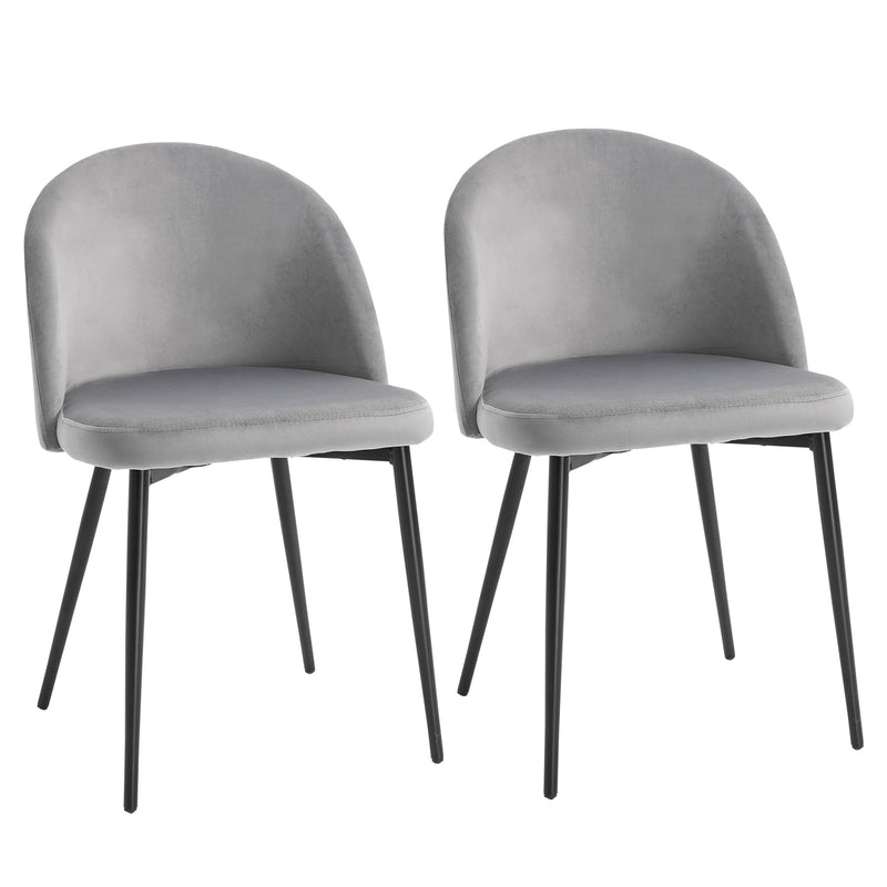 Dining Chairs Set of 2 Contemporary Design for Office Dining Kitchen w/Soft Fabric Seat and Back Living Room - Grey