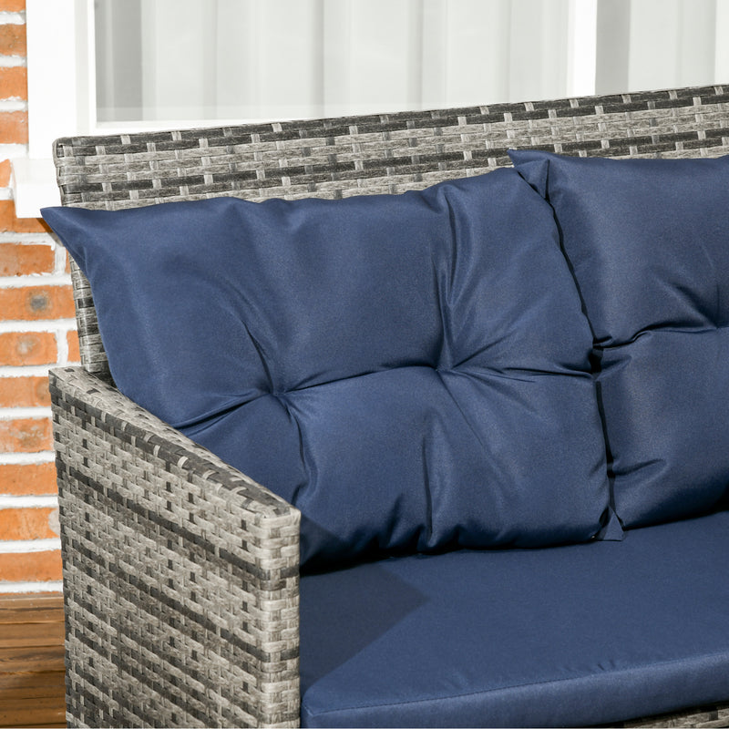 8-Seater Patio wicker Sofa Set Rattan Chair Furniture w/ Glass & Cushioned