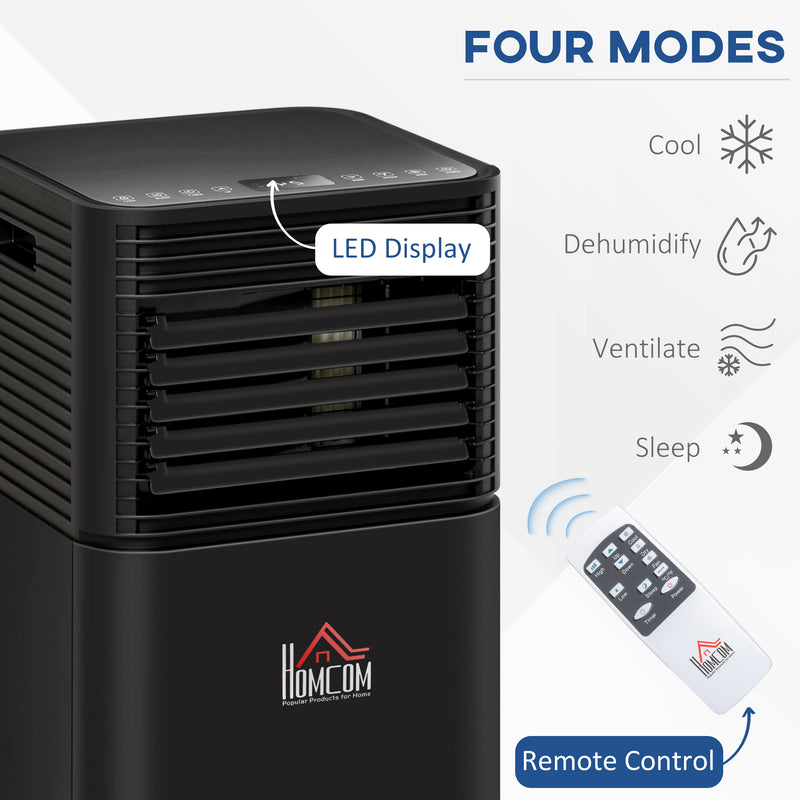8000 BTU 4-In-1 Compact Portable Mobile Air Conditioner Unit Cooling Dehumidifying Ventilating w/ Fan Remote LED 24Hr Timer Auto Shut-Down