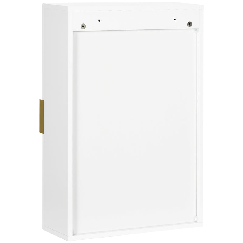 Bathroom Wall Cabinet, Over Toilet Storage Cupboard with Adjustable Shelves for Hallway, Living Room, White
