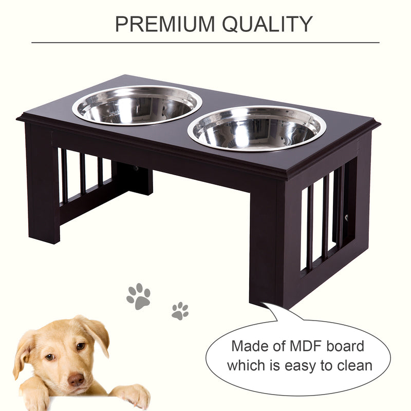 Stainless Steel Pet Feeder, 58.4Lx30.5Wx25.4H cm-Brown