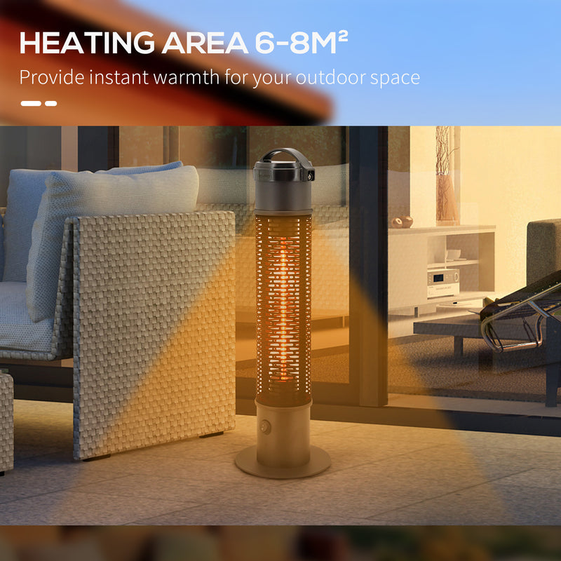 Table Top Patio Heater, 1.2kW Infrared Outdoor Electric Heater with IP54 Rated Weather Resistance, Tip Over Safety Switch ?20 x 65 cm