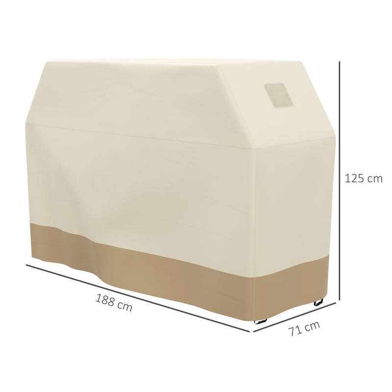 71W x 188Lcm PU Coated Protective Grill Cover - Beige