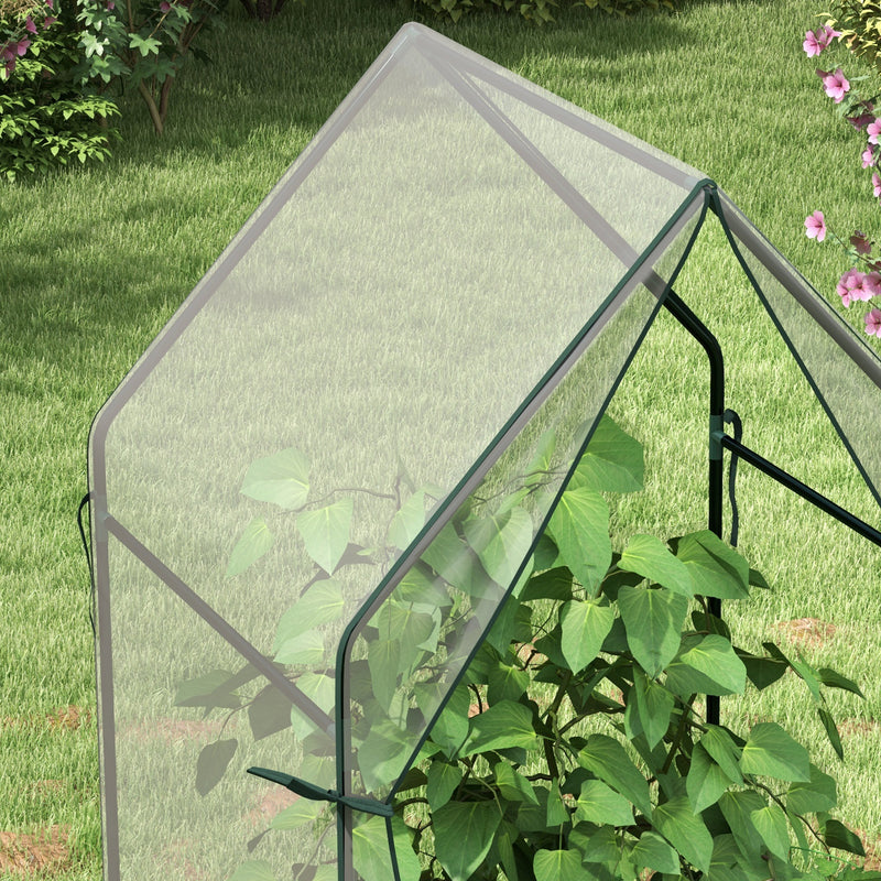 Mini Greenhouse, Garden Tomato Growhouse with 2 Zipped Doors, Portable Indoor Outdoor Green House, 90 x 90 x 145cm, Clear