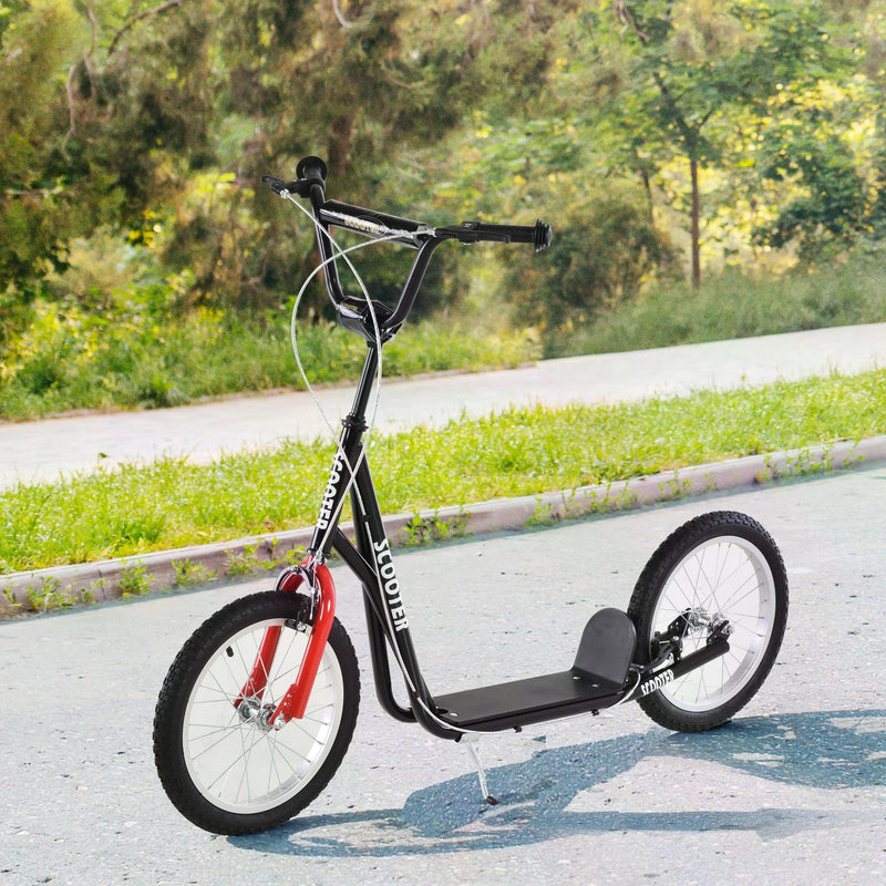 Scooter for Kids with Adjustable Handlebar, Anti-Slip Deck, Dual Brakes, for Boys and Girls Aged 5+ Years Old, Black