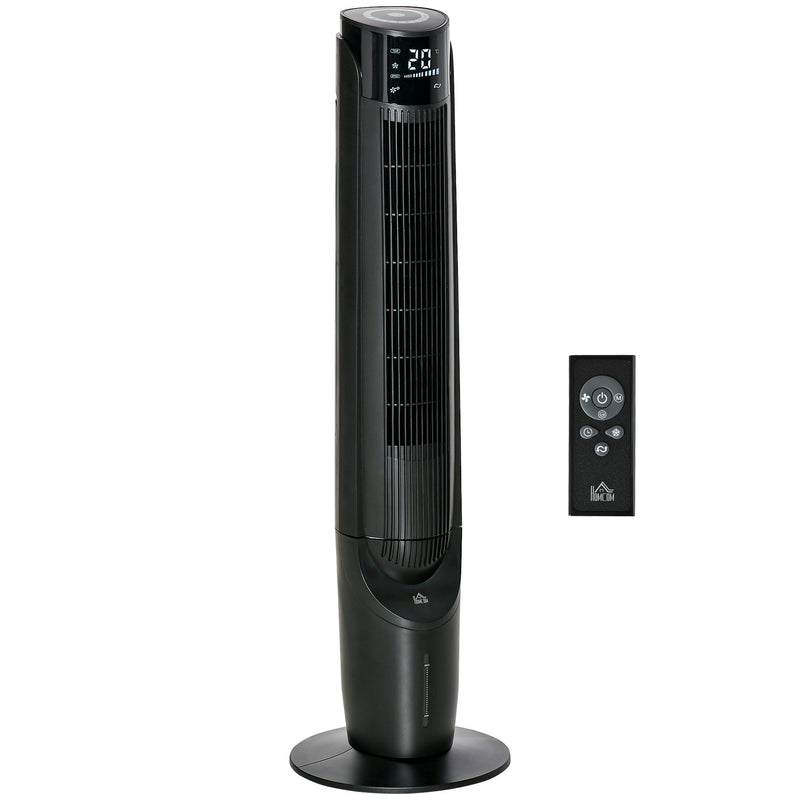 42" Ice Cooling Tower Fan, Water Conditioner Evaporative Air Cooler Unit with 4 Modes, 3 Speed, Remote Control, Oscillating for Bedroom, Black