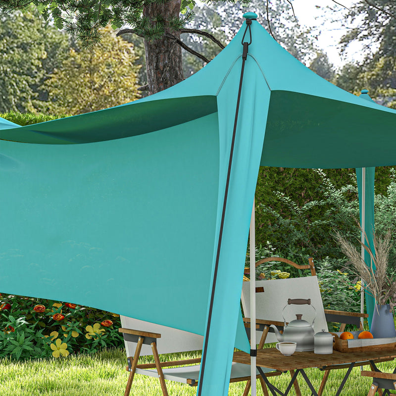 Beach Tent Event Shelter with Detachable Sidewall and Carry Bag, for Camping, Trips, Fishing, Picnics, Sky Blue