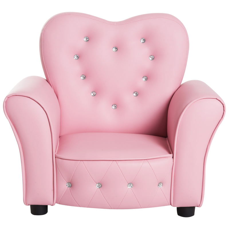 Kids Toddler Chair Sofa Children Armchair Seating Relax Playroom Seater Girl Princess Pink