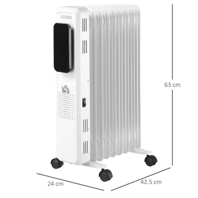 2180W Oil Filled Radiator, 9 Fin, Portable Electric Heater with LED Display, 24H Timer, 3 Heat Settings, Adjustable Thermostat, Remote Control