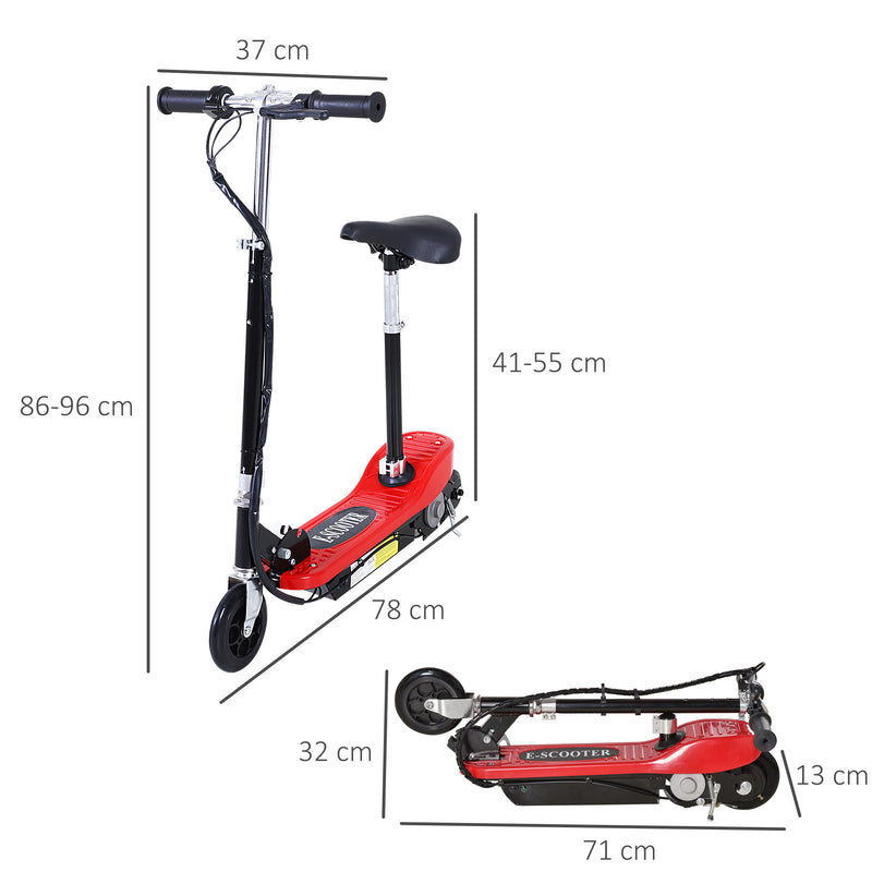 Outdoor Ride On Powered Scooter for kids Sporting Toy 120W Motor Bike 2 x 12V Battery - Red