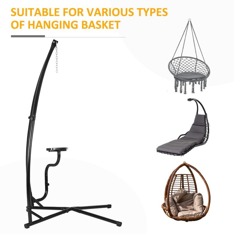 Hammock Chair Stand Only Construction Heavy Duty Metal C-Stand for Hanging Hammock Chair Porch Swing Indoor or Outdoor Use