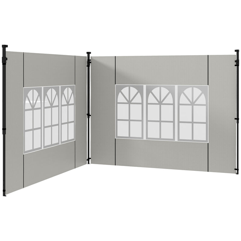 Gazebo Side Panels, Sides Replacement with Window for 3x3(m) or 3x6m Gazebo Canopy, 2 Pack, White