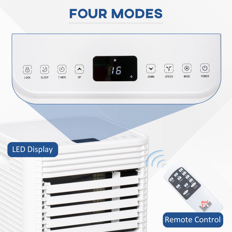 7000 BTU 4-In-1 Compact Portable Mobile Air Conditioner Unit Cooling Dehumidifying Ventilating w/ Fan Remote LED 24 Hr Timer Auto Shut Down