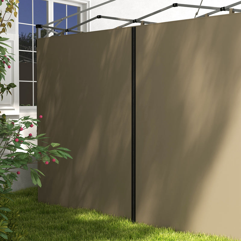 Gazebo Side Panels, 2 Pack Sides Replacement, for 3x3(m) or 3x6m Pop Up Gazebo, with Zipped Doors, Beige