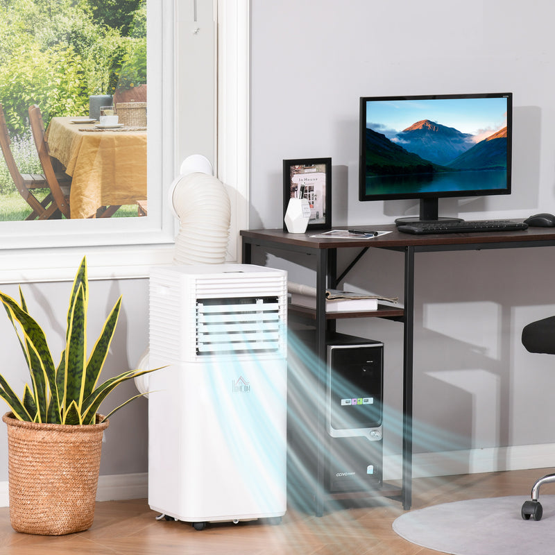 7000 BTU 4-In-1 Compact Portable Mobile Air Conditioner Unit Cooling Dehumidifying Ventilating w/ Fan Remote LED 24 Hr Timer Auto Shut Down