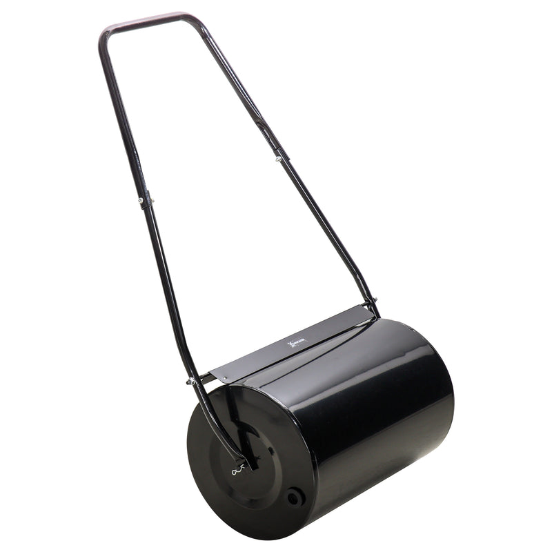 38L Heavy Duty Water or Sand Filled Garden Steel Lawn Roller Drum ?50cm Black