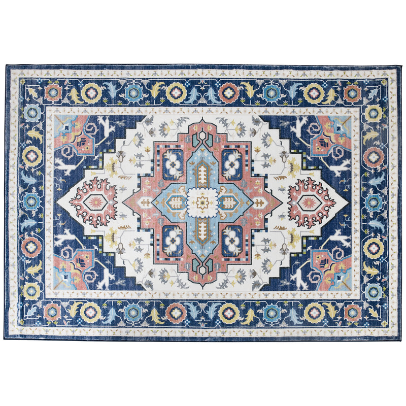 Vintage Persian Rugs, Boho Bohemian Area Rugs Large Carpet for Living Room, Bedroom, Dining Room, 160x230 cm, Blue