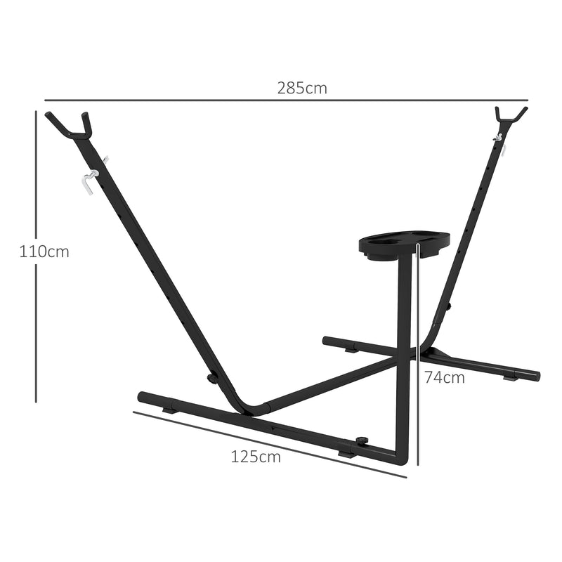 9.4ft Hammock Stand with Side Tray Stand, Steel Frame Hammock Net Stand, for String-style, Brazilian-style, Flat-style, Rope-style