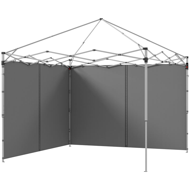 Gazebo Side Panels, 2 Pack Sides Replacement, for 3x3(m) or 3x6m Pop Up Gazebo, with Zipped Doors, Light Grey