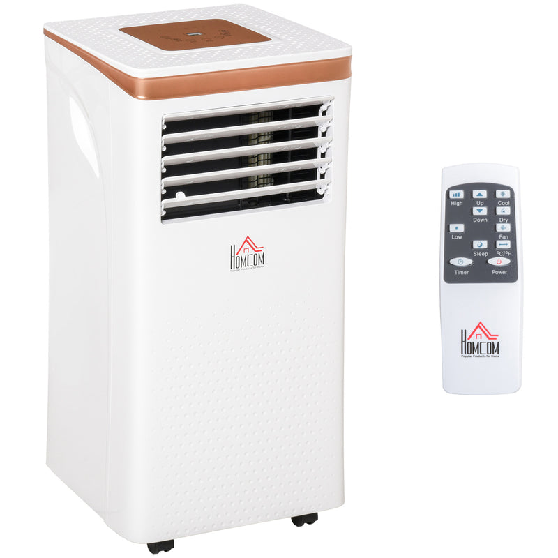 7000 BTU 4-In-1 Compact Portable Mobile Air Conditioner Unit Cooling Dehumidifying Ventilating w/ Fan Remote LED Display 24 Hr Auto Shut-Down