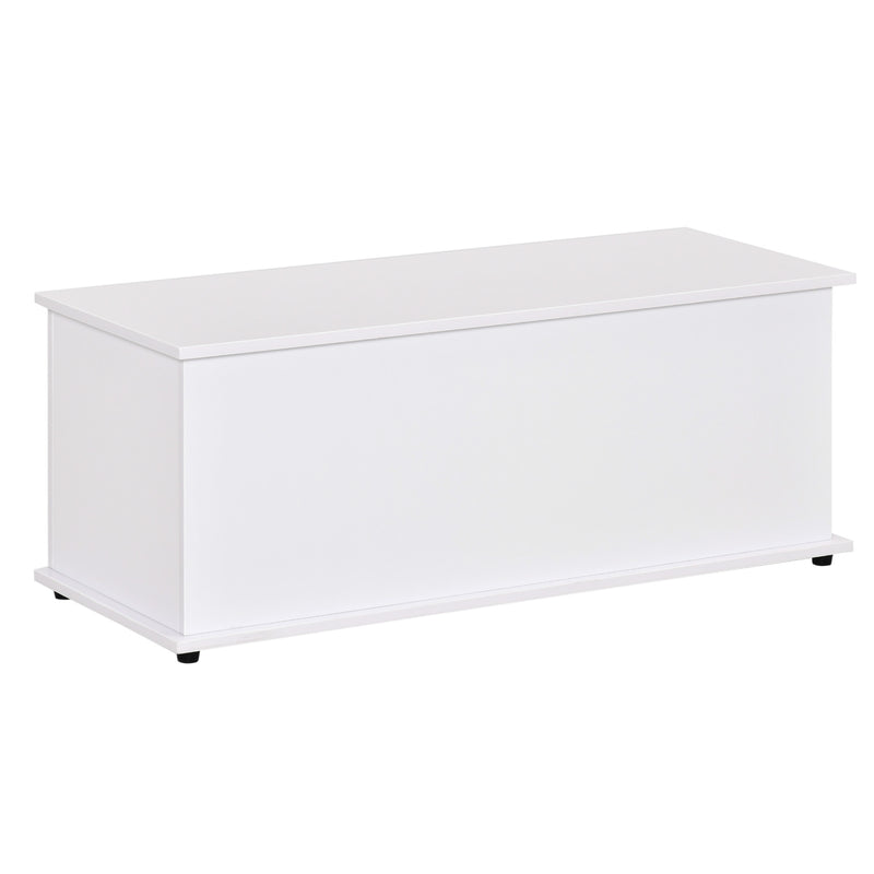 Wooden Storage Box Clothes Toy Chest Bench Seat Ottoman Bedding Blanket Trunk Container with Lid - White