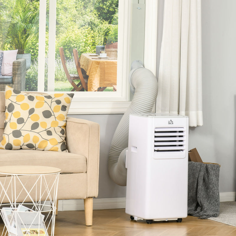 7000 BTU Mobile Air Conditioner Portable AC Unit for Cooling Dehumidifying Ventilating with Remote Controller, LED Display for Bedroom, White