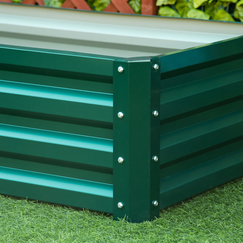 Raised Beds for Garden, Galvanized Outdoor Planters, for Herbs and Vegetables, Use for Patio, Backyard, Balcony, Green
