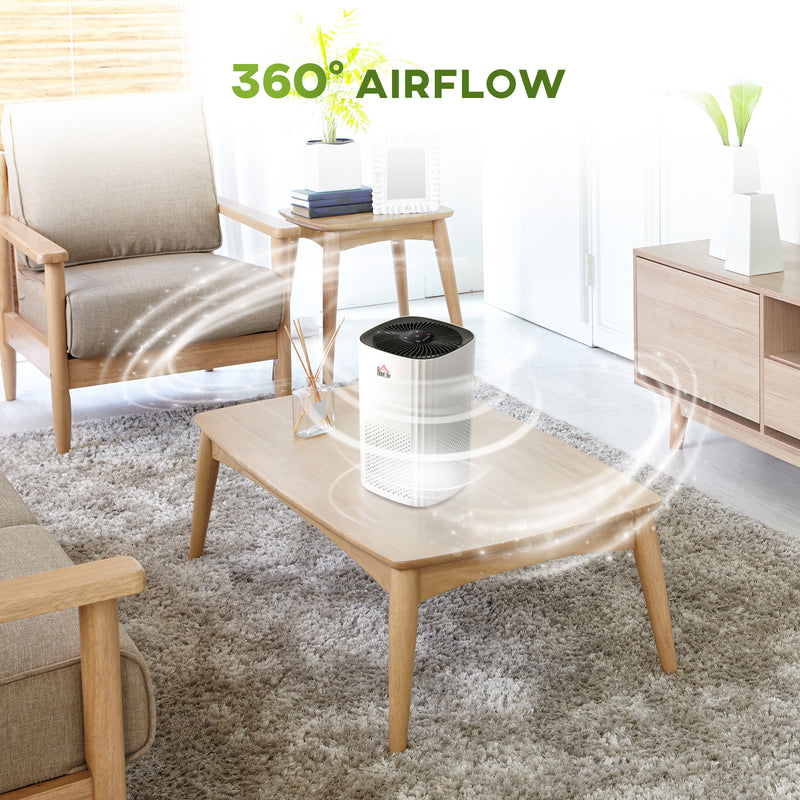 Air Purifiers for Bedroom with 3-Stage Carbon HEPA Filtration System, Air Monitor, Timer, Ioniser, Cleaner with 4 Speeds, Remove Smoke Odors