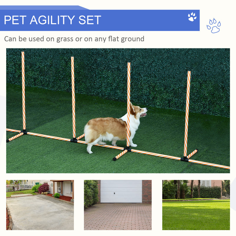 Dog Agility Weave Poles Training Obstacle Course Set Slalom Equipment Outdoor Indoor with Oxford Bag